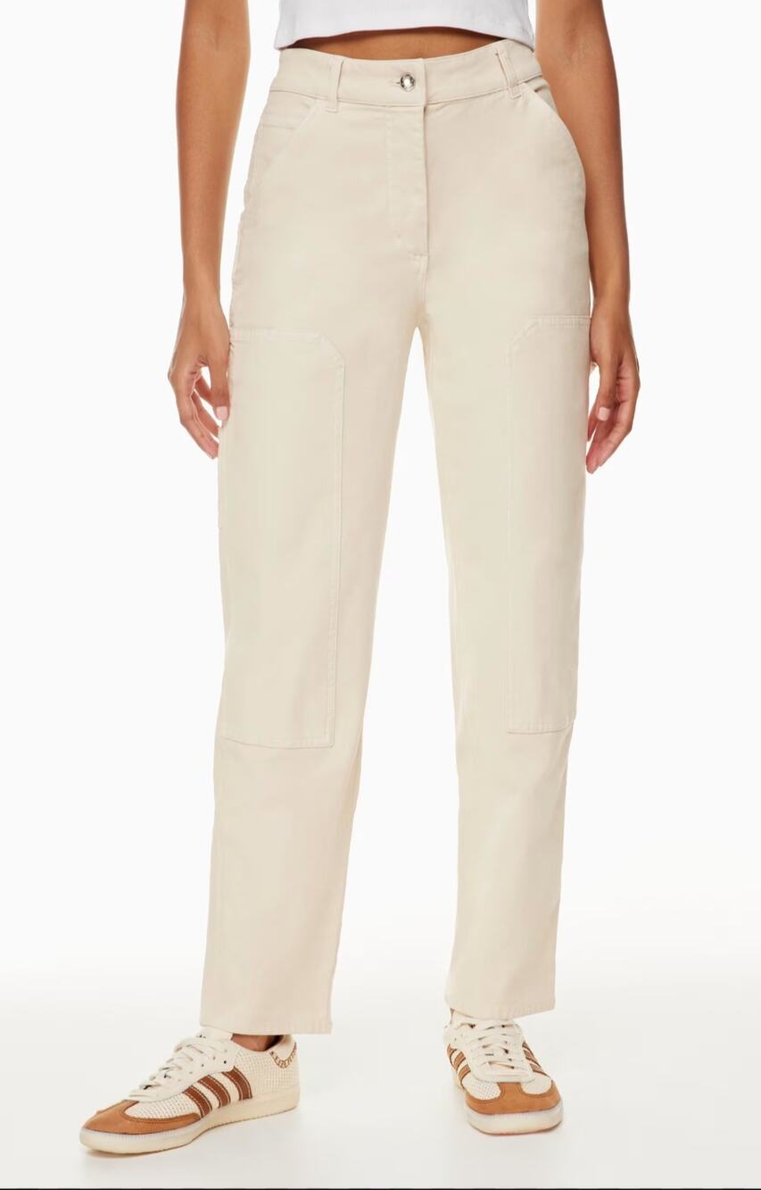 Aritzia Wilfred Free Brennan Utility Carpenter Pants Beige Size 4 Cotton Blend